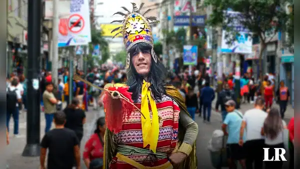 Conoce al 'Inca de Gamarra': ciudadano extranjero de más de 2 metros sorprende con personificación
