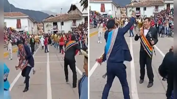 Alcaldes de Cusco son furor tras batirse en duelo de baile: “Identificados con su tierra”