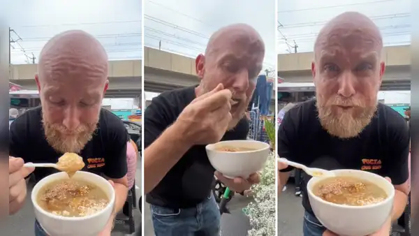 Extranjero en Perú prueba tocosh en Gamarra y tiene peculiar reacción: “Es raro, pero saludable”
