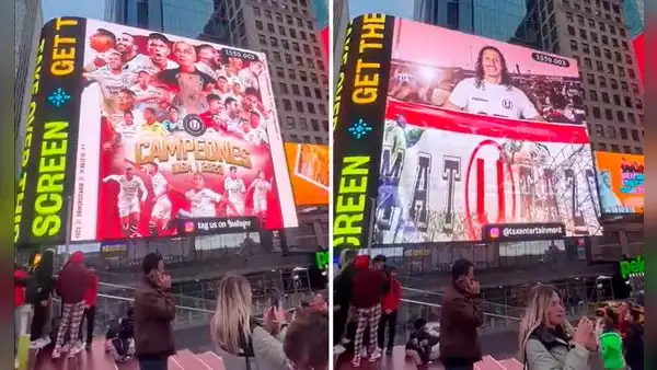 Título de Universitario con imágenes del Matutazo se proyectó en el Time Square de Nueva York