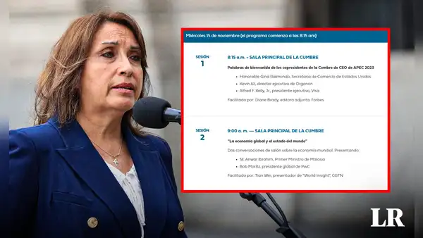 Dina Boluarte no figura en agenda de la APEC de este 15 de noviembre pese a anuncio inicial