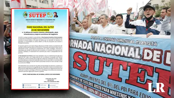 Sutep anuncia paro nacional este jueves 23 de noviembre por falta de presupuesto en educación