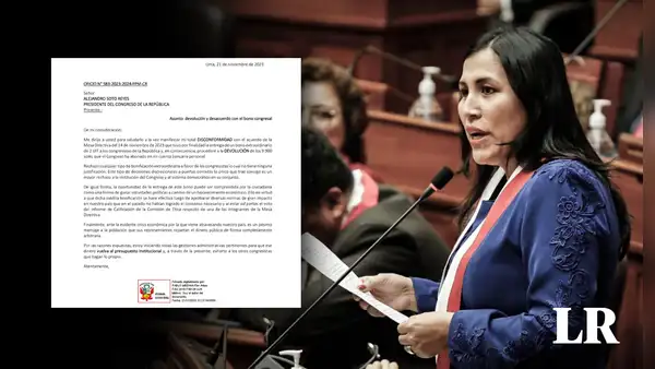 Flor Pablo rechaza bono de S/9.900 del Congreso y asegura que realizará la devolución del dinero