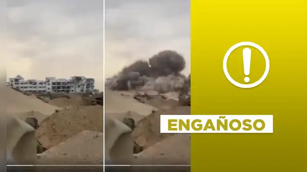 Video de un edificio explotando no muestra a las Fuerzas de Israel derribando el Parlamento de Gaza