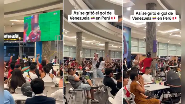 Venezolanos en centro comercial de PERÚ celebraron gol de la Vinotinto: “Ay, mi Peruzuela”