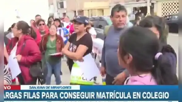 SJM: padres de familia denuncian largas colas para obtener un cupo de matrícula en colegios
