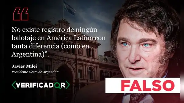 Javier Milei no ganó el balotaje con la mayor diferencia de votos en América Latina, como afirmó él mismo