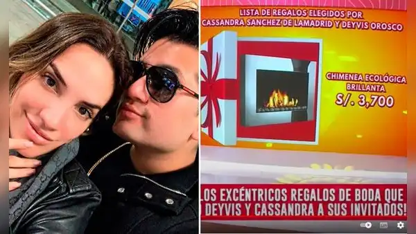 ¿Cuáles fueron los costosos regalos que Deyvis Orosco y Cassandra Sánchez pidieron para su boda?
