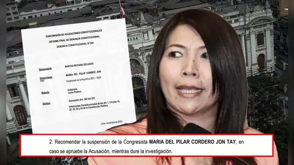 Congreso: postergan voto de informe para suspender a María Cordero en caso ‘mochasueldos’