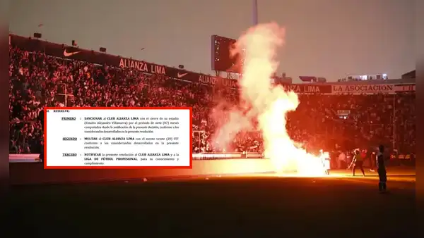 FPF sanciona a Alianza Lima con el cierre de Matute por 7 meses y casi 100.000 soles de multa