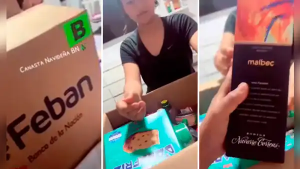 Trabajadora del Banco de la Nación muestra su canasta navideña y en redes dicen: “Caja Huancayo es insuperable”