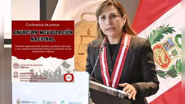 Convocan marcha nacional para el sábado 2 de diciembre con el fin de exigir renuncia de Patricia Benavides