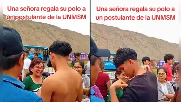 Postulante UNMSM casi no da examen por llevar prenda no permitida, pero le regalan polo: "Hermoso gesto"