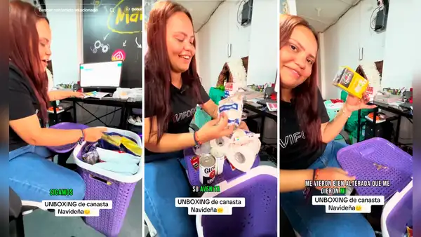 Venezolana se emociona al recibir su canasta navideña en Perú y usuarios bromean: “Quiero trabajar ahí”