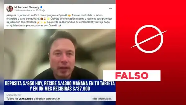 Elon Musk no ha anunciado una "plataforma de inversión" para peruanos: es un video falso