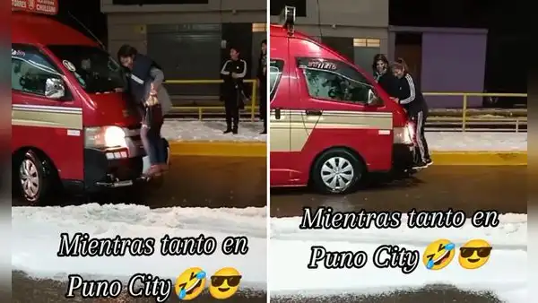 Conductor de combi 'ayudó' a cruzar a peatones durante inundación en Puno: “Mi primera chamba”
