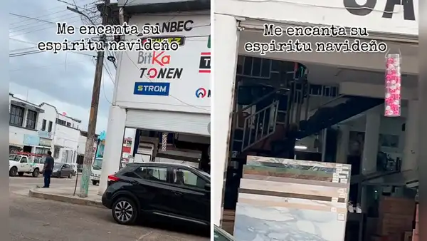 Tienda sorprende con peculiar decoración por Navidad: “Me emociona su espíritu navideño”