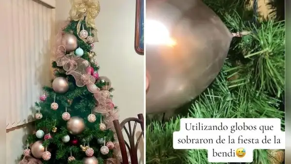 Peruana utiliza singulares adornos para decorar árbol de Navidad: “No me va a tragar la pobreza”