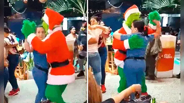 Captan al Grinch bailando en fiesta, y usuarios dicen: “No le gusta la Navidad, pero ama la salsa”