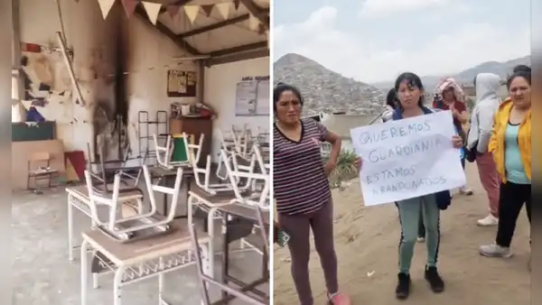 Delincuentes roban y queman aulas en colegio en Villa María del Triunfo