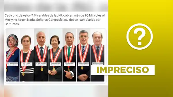 Los miembros de la JNJ no cobran mensualmente un sueldo de más de 70.000 soles
