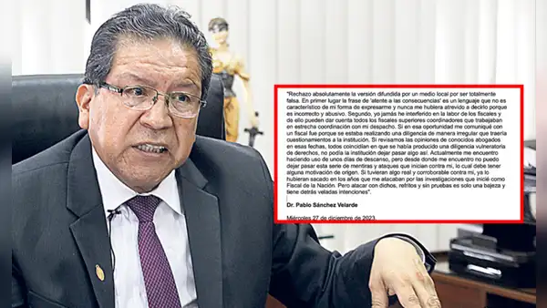 Pablo Sánchez rechaza injerencia en la labor de fiscales tras vinculaciones con Gorriti