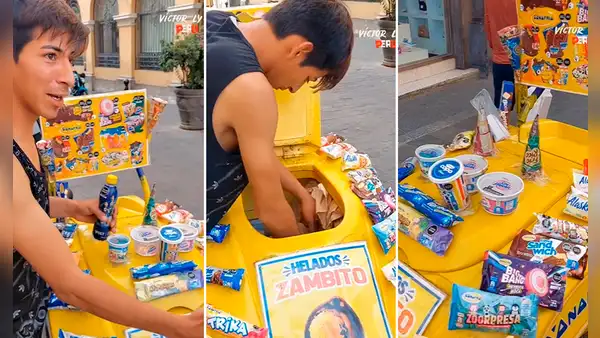 Venezolano vende helados 'ZAMBITO' en el centro de LIMA con peculiar estrategia: “Buen marketing y publicidad”