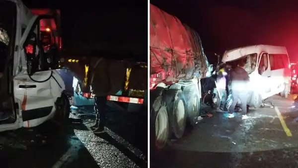 Más de 5 personas heridas deja choque entre camión y miniván en carretera Arequipa-Juliaca
