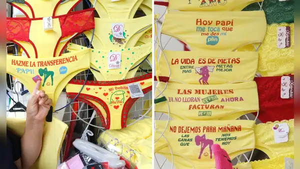 Peruanos ofrecen en Gamarra novedosos diseños de ropas interiores: "Hazme la transferencia de Yape y Plin"