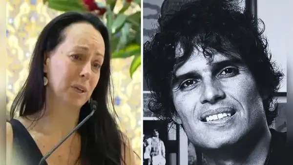Cynthia Martínez, esposa de Pedro Suárez-Vértiz, se quiebra en velorio del rockero: "Lo amamos"