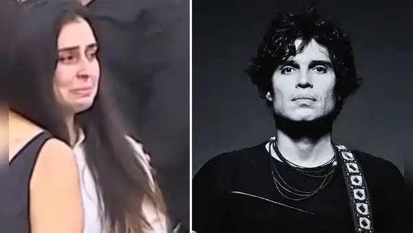 Maria José, hija de Pedro Suárez-Vértiz, se quiebra al darle el último adiós al rockero