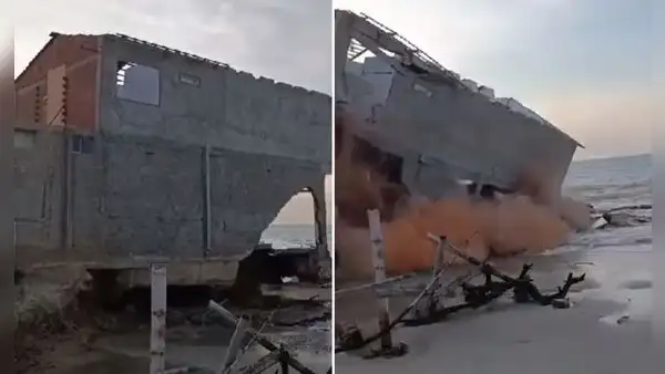Tumbes: fuerte oleaje provocó el colapso de una casa en playa Zorritos