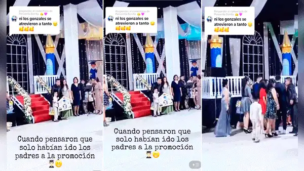 Familia completa acude a promoción de niño y usuarios bromean: "Fueron todos los Gonzáles"