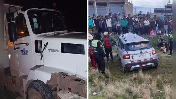 Padre de familia muere tras choque entre camioneta y volquete en Puno