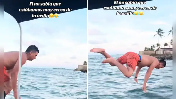Salta de bote para darse chapuzón sin ver que estaba cerca de la orilla: “Se le reinició el Windows”