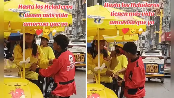 Heladeros de D'Onofrio y Artika protagonizan romántica escena y en redes bromean: “Pases con la competencia”