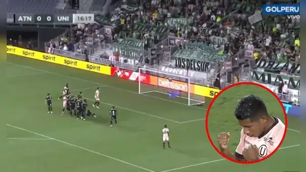 Edison Flores marcó un espectacular golazo de tiro libre para Universitario ante Atlético Nacional
