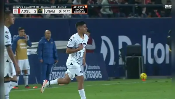 En el debut de Piero Quispe, Pumas UNAM perdió 3-1 ante Atlético San Luis por la Liga MX 2024