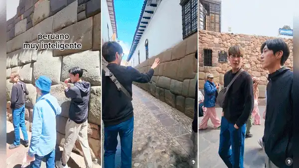 Coreanos visitan Cusco y se impresionan con piedra de 12 ángulos: “Peruano muy inteligente”