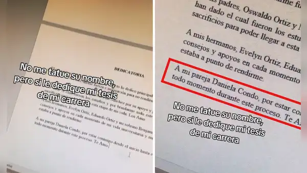 Joven dedica tesis de licenciatura a su enamorada y en redes dicen: "A mí me abandonó en el proceso”