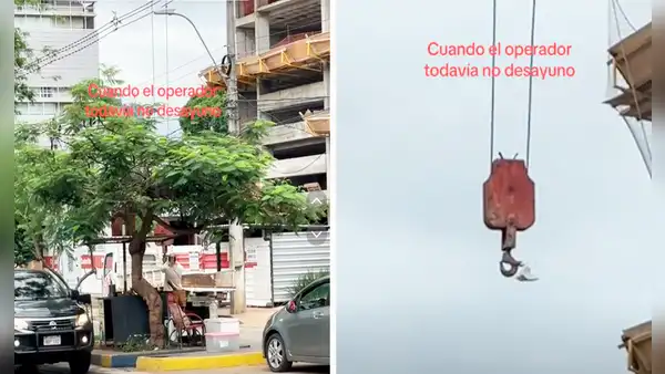 Operario de construcción utiliza grúa torre para subir su desayuno hasta el piso 8: “Solo en Perú”