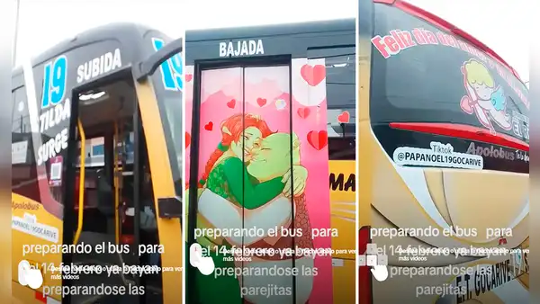 Chofer peruano sorprende a pasajeros al decorar bus con corazones: “Preparado para el 14 de febrero”
