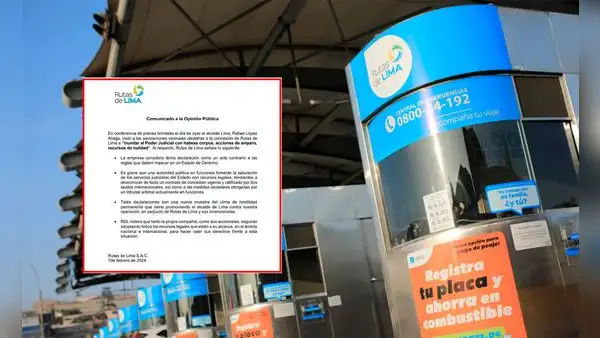 Rutas de Lima acusa a López Aliaga de incitar a la ciudadanía a demandar a concesionaria