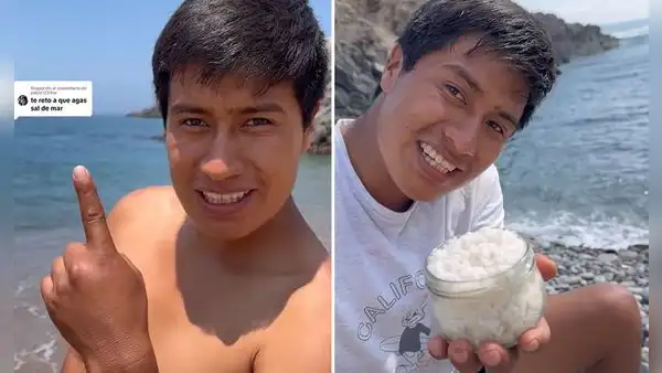 Tiktoker cusqueño sorprende con reto culinario en la playa: “Ya no compraré sal”