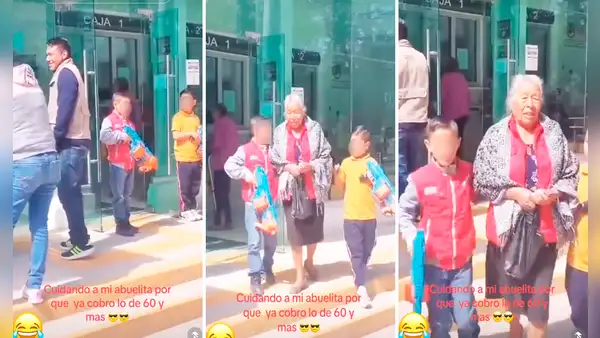 Niños ‘armados’ con pistolas de juguete escoltan a su abuela al banco para cuidar su pensión