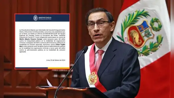 Fiscalía inicia investigación preliminar contra Martín Vizcarra por presunta organización criminal