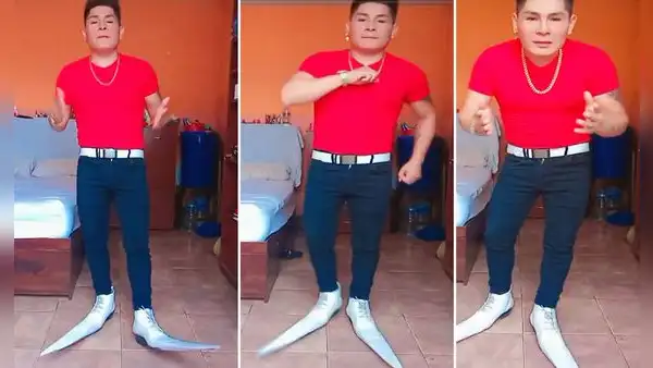 Joven causa sensación por sus singulares zapatos con punta: "Va un paso adelante"