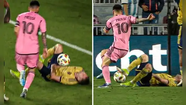 Messi lo 'humilló' al evadirlo cuando estaba en el suelo y este dejó un sarcástico comentario