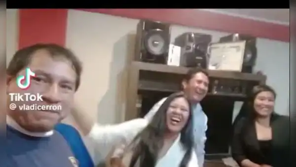 Prófugo Vladimir Cerrón sube video a su TikTok festejando un reecuentro de promoción