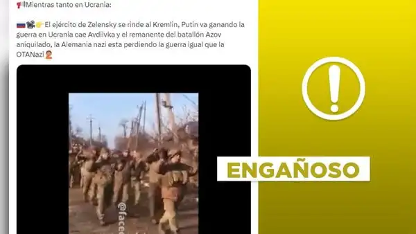 Video no muestra al ejército de Ucrania rindiéndose ante Rusia en 2024
